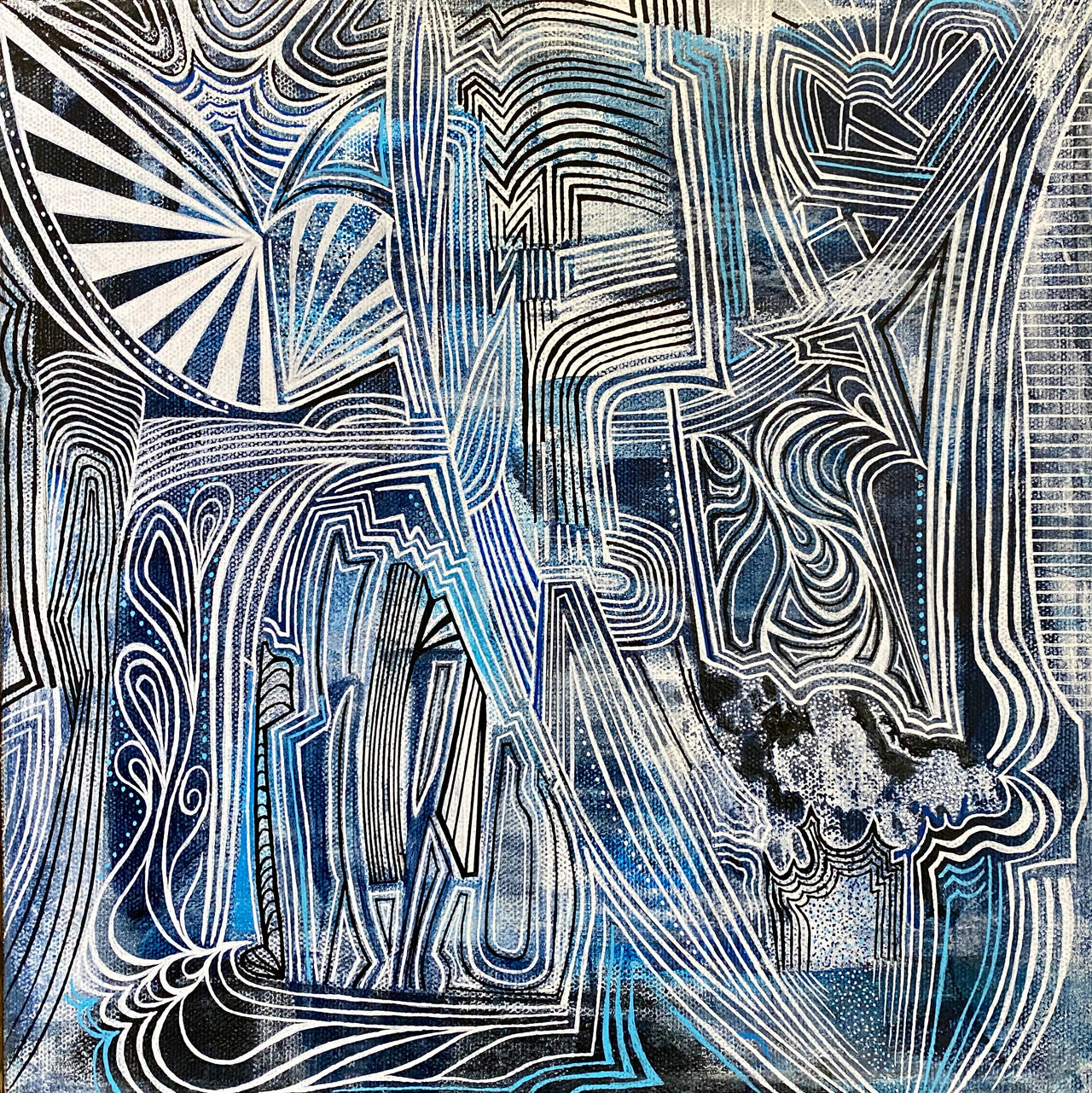 Consciousness 3 - 12" x 12" acrylic + multi-media on canvas
