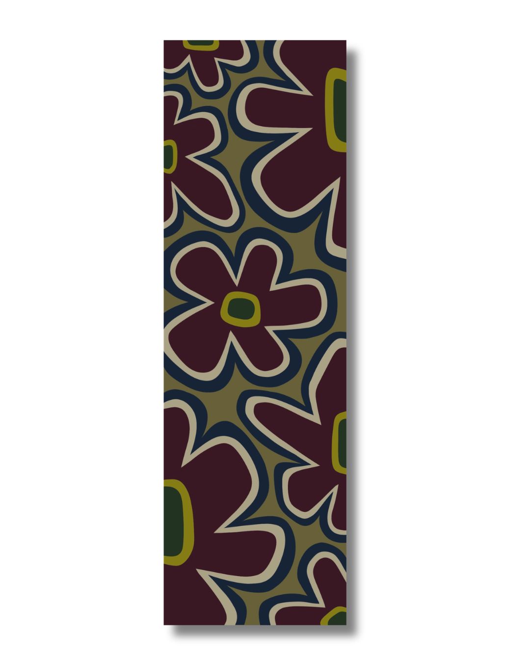 Flower Power Underfoot - 2.5' x 8' Runner | Merlot
