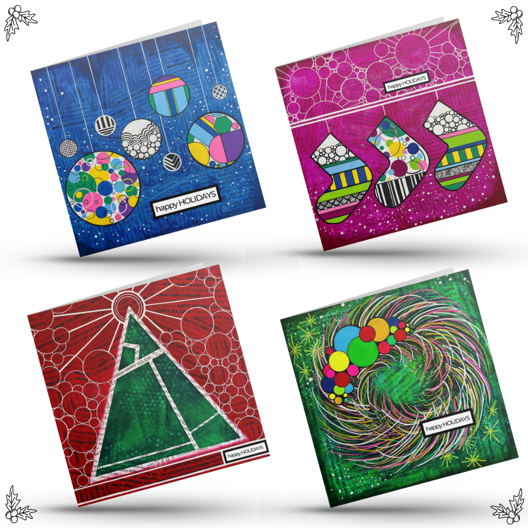 4 pack Holiday Cards
