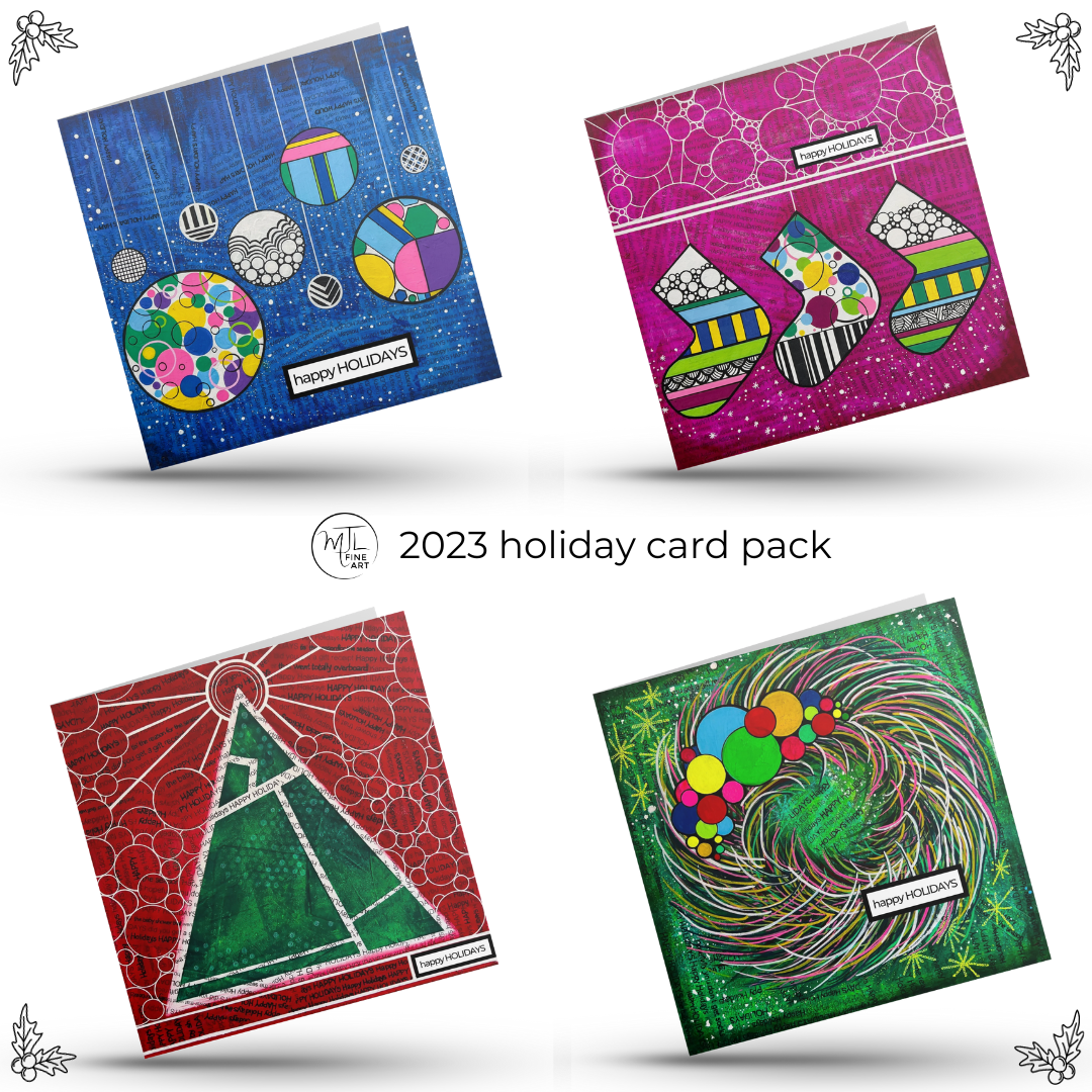 4 pack Holiday Cards