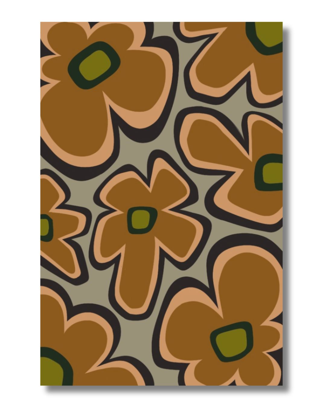 Flower Power Underfoot - 2' x 3' Area Rug | Caramel