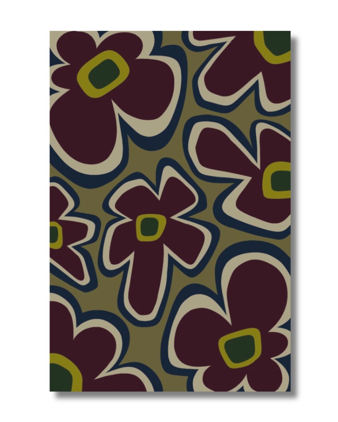 Flower Power Underfoot - 2' x 3' Area Rug | Merlot