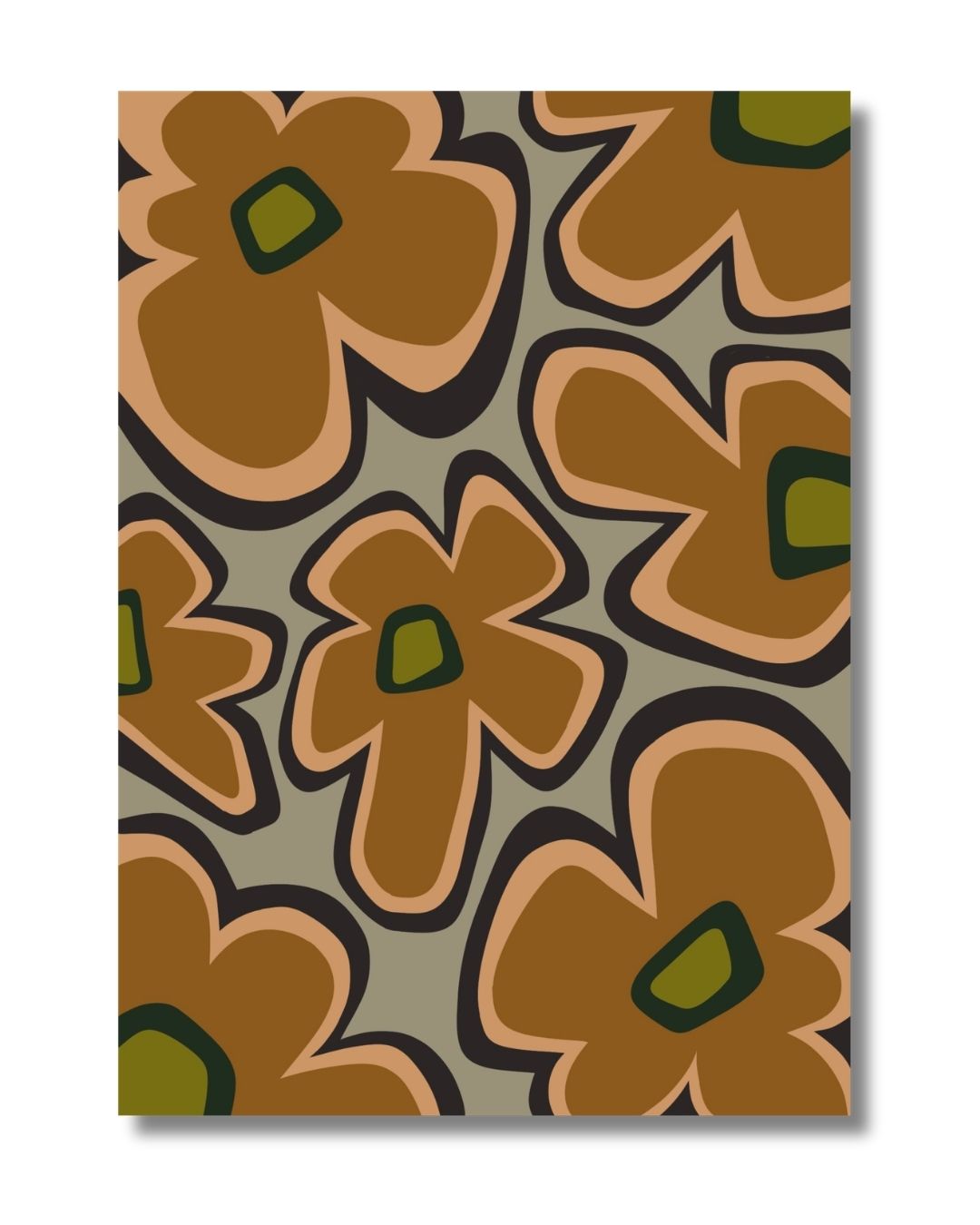 Flower Power Underfoot - 5' x 7' Area Rug | Caramel