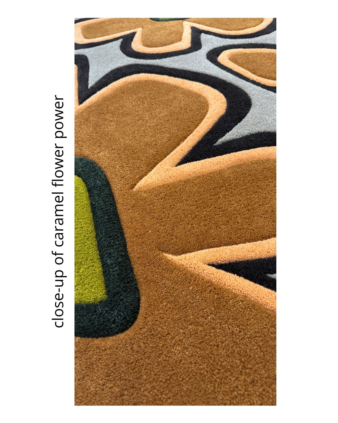 Flower Power Underfoot - 6" Round Area Rug | Caramel