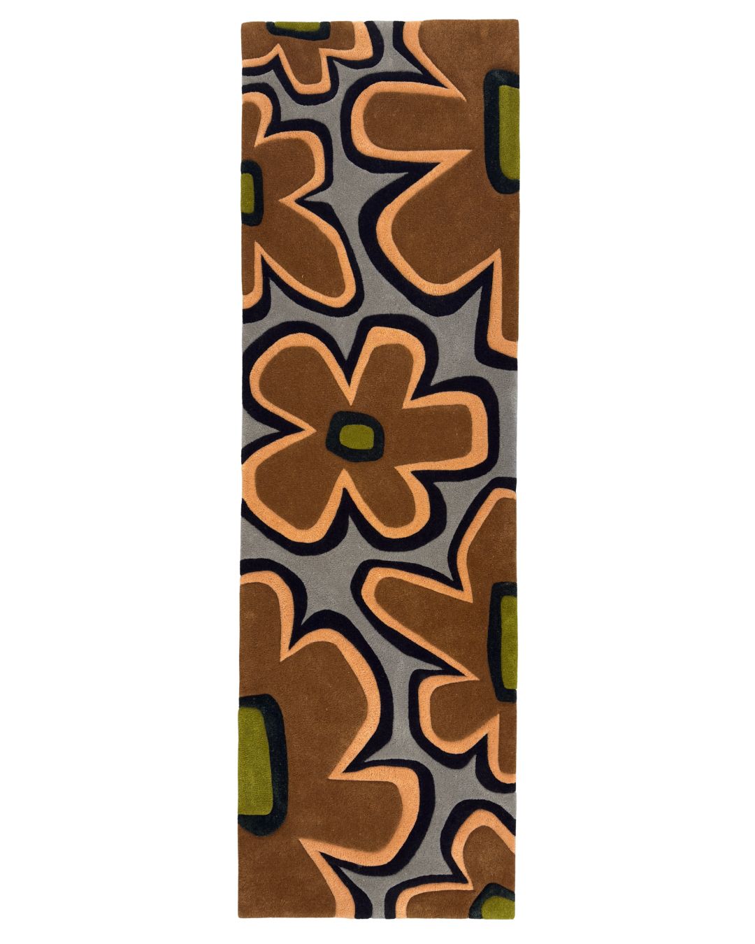 Flower Power Underfoot - 2.5' x 8' Runner | Caramel
