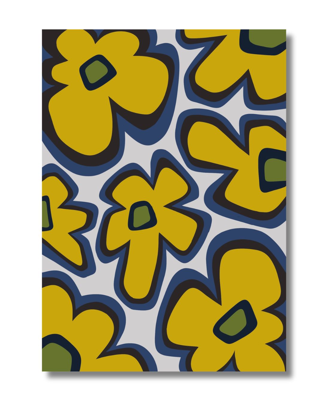 Flower Power Underfoot - 5' x 7' Area Rug | Groovy Gold