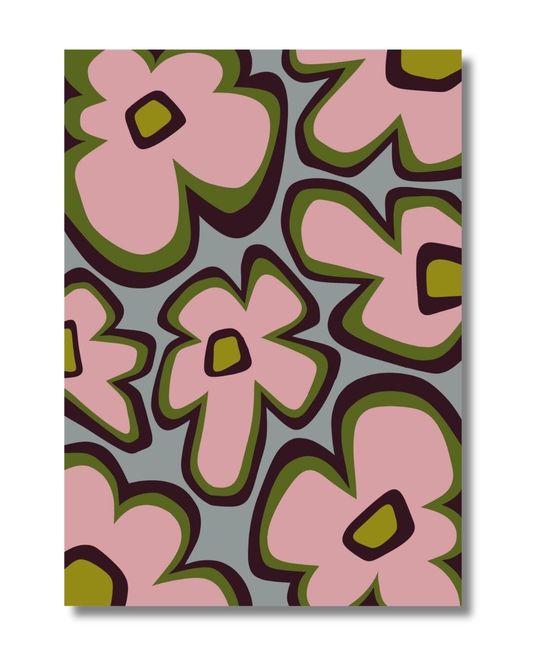 Flower Power Underfoot - 5' x 7' Area Rug | Dusty Rose