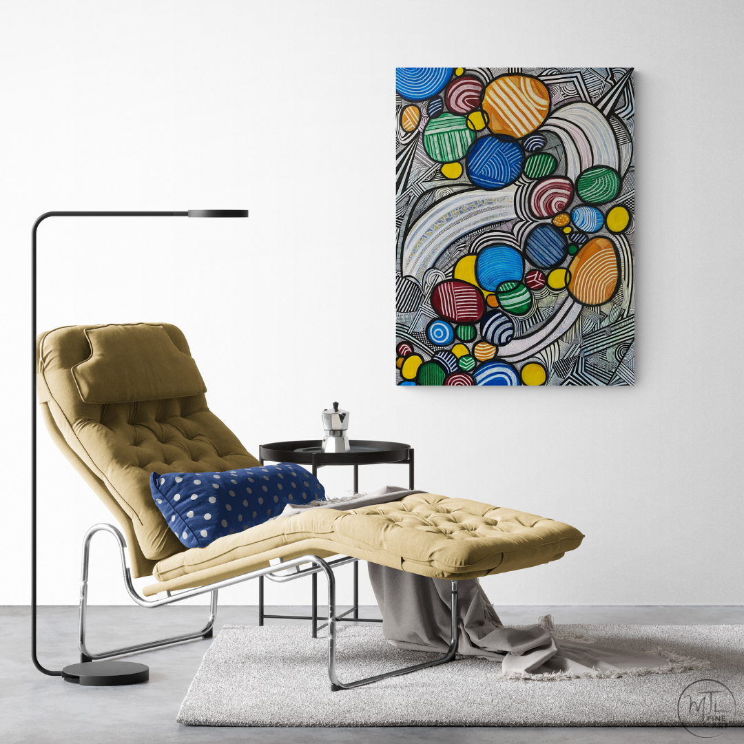 I Threw Every Ball I Own In The Air - 30" x 40" acrylic on canvas